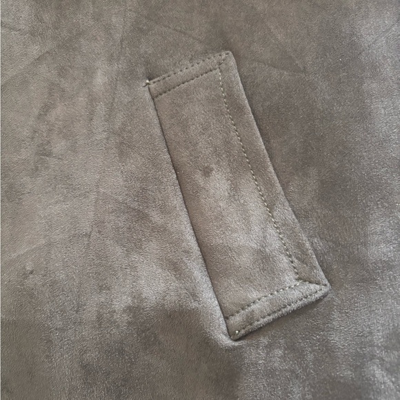 Mark. Army Green Suede Trench Coat. Sz Small - Picture 9 of 14